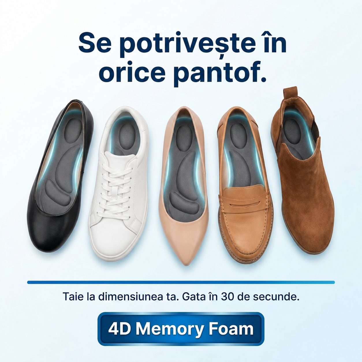 Tălpi Ortopedice din Spumă cu Memorie 4D Ortivo