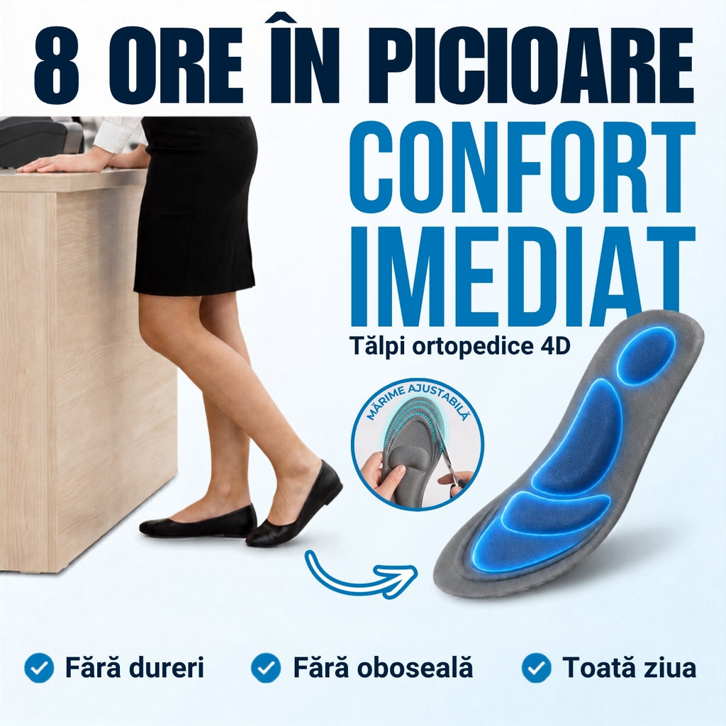 Tălpi Ortopedice din Spumă cu Memorie 4D Ortivo